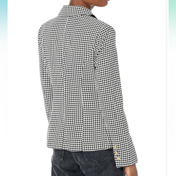 Steve Madden Classic Black and White Houndstooth Womens Blazer - Picture 2 of 10